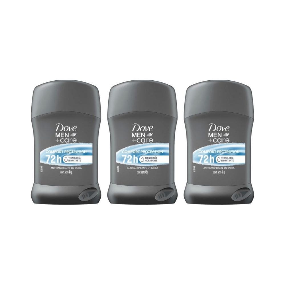 Desodorante Creme Dove Stick Masc Cuidado Total 45G- Kit 3Un