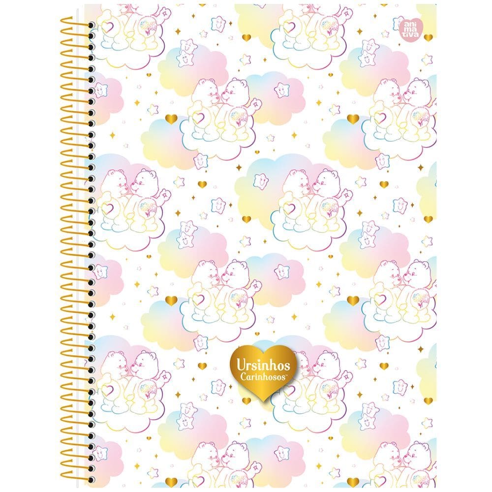 Caderno Espiral Universitário Ursinhos Carinhosos 10 Matérias - Animativa