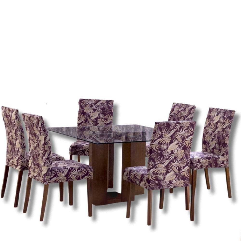 Kit 4 Capas Protetoras De Cadeira Floral Sala De Jantar