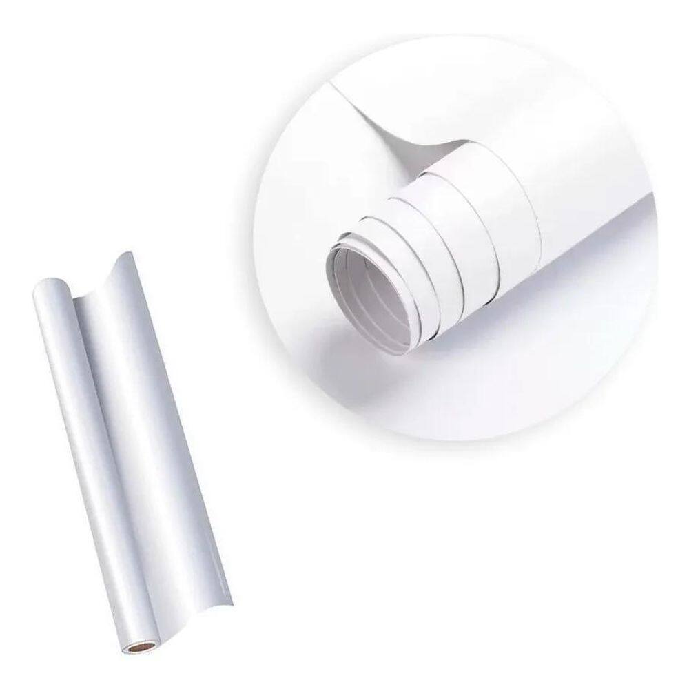2X Papel Auto Adesivo Contact Branco Fosco 45Cm X 10 Metros