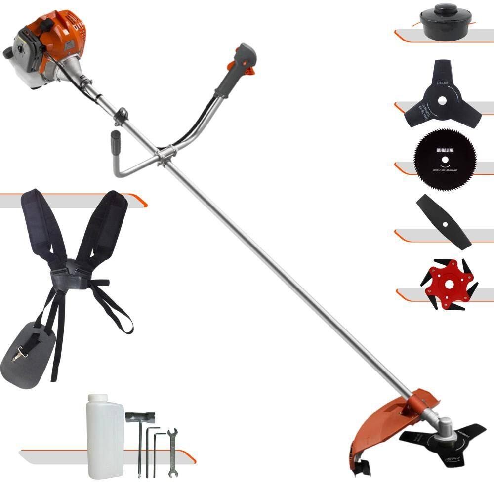 Roçadeira Aparador de Grama Tekna RL520ACN-TK À Gasolina 2T 52cc 2HP Completa 5 Opções de Corte Com Facas 2 Pontas, 3 Pontas, 6 Pontas, 80 Dentes