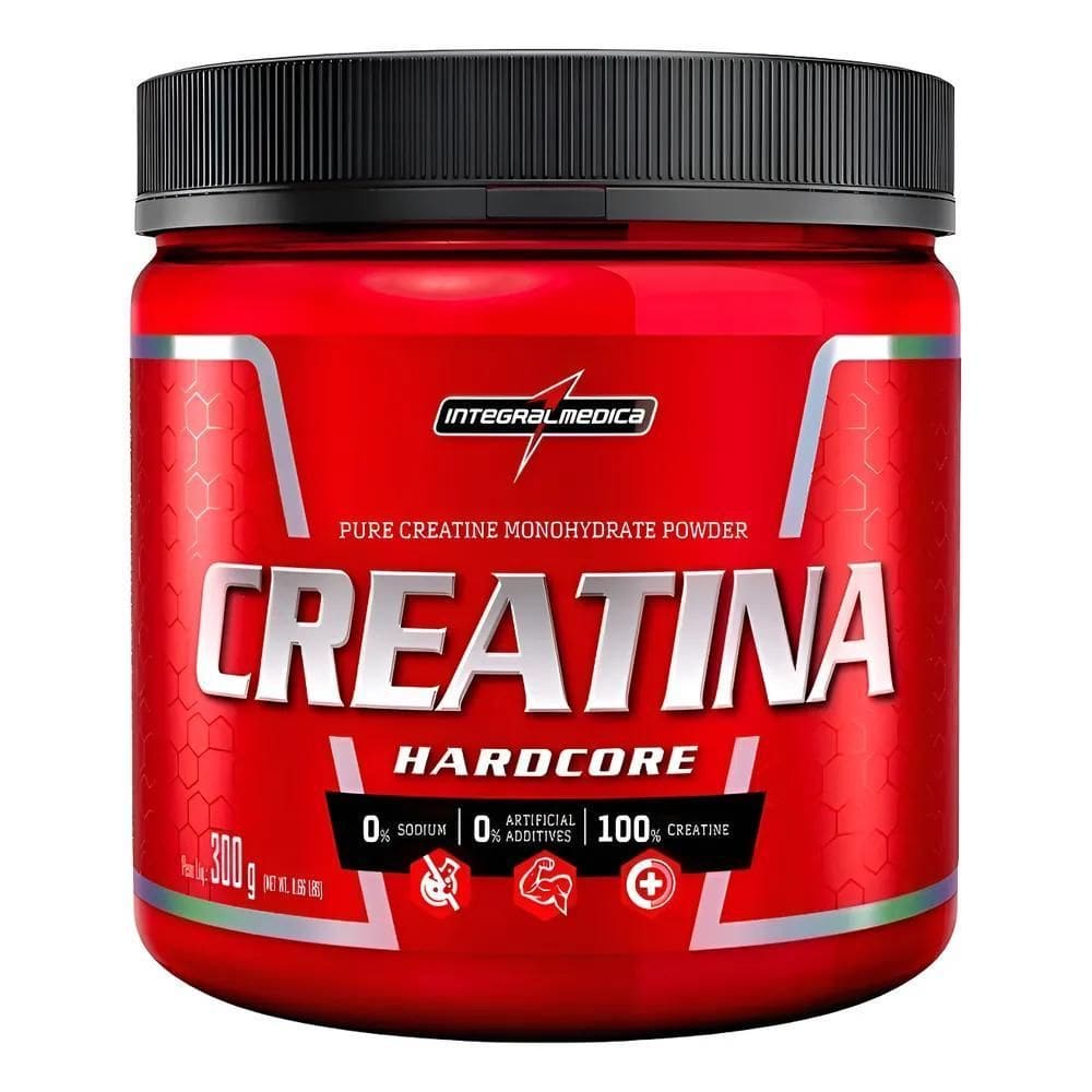 2X Suplemento Em Pó Creatina 300G Pura 100% Hardcore - Integ