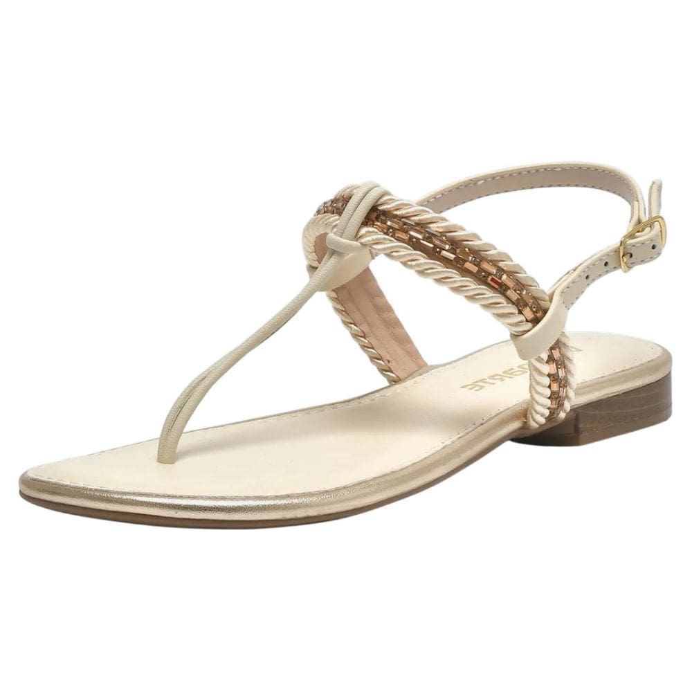 Sandália Rasteira Feminina Tira Delicada Brilho Via Marte