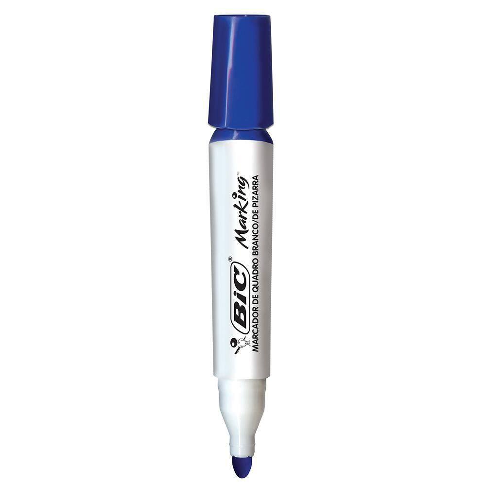 Pincel Marcador Quadro Branco Bic Marking Recarregável Azul