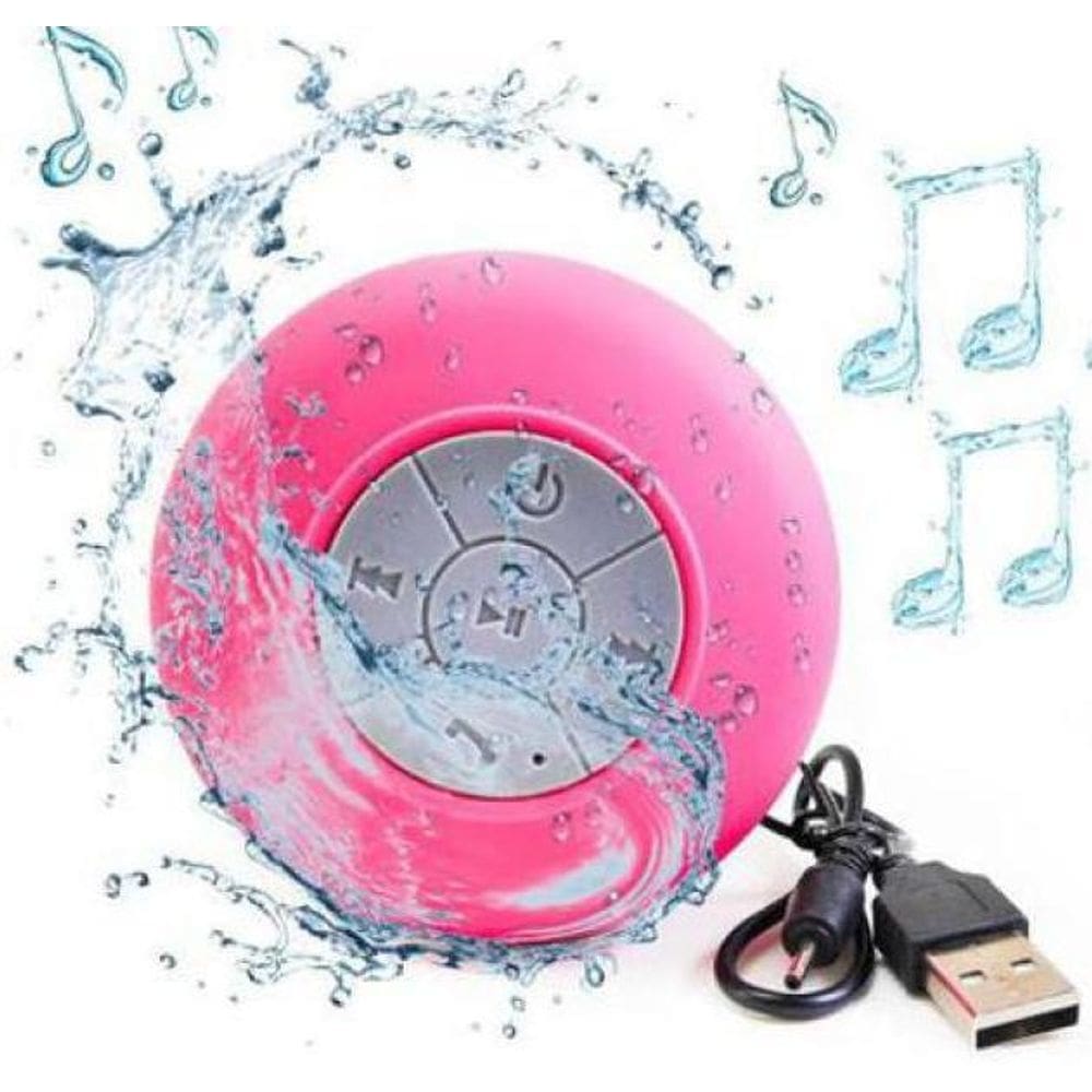 Caixa De Som Bluetooth Com Alto-Falante À Prova D`Água Rosa