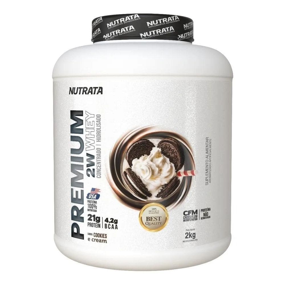 2X Whey Premium 2W Concentrado E Hidrolisado 2Kg - Nutrata S