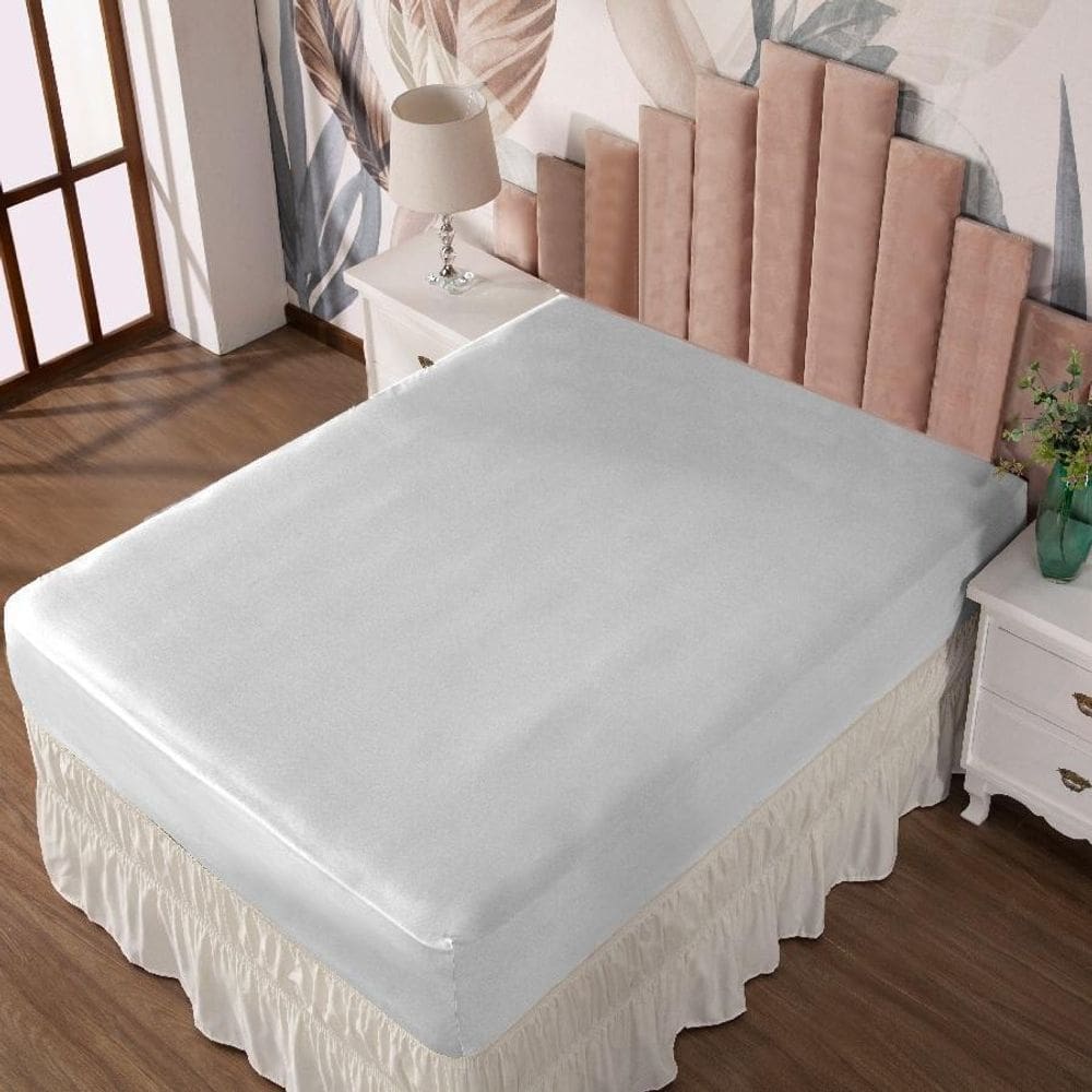 Lençol Casal Com Elástico Prático Malha Lisa 1 Peça