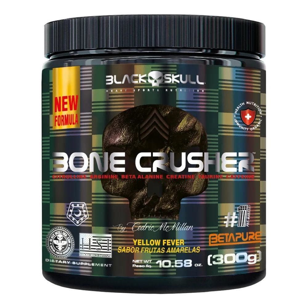 2X Bone Crusher 300G Pré Treino - Limão - Black Skull