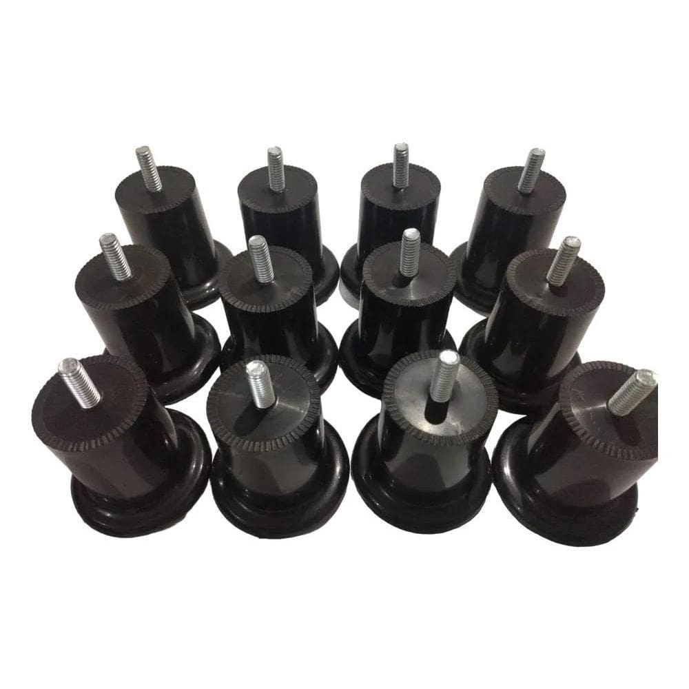 2X Jogo Pé Cama Box Baú Queen Ou King 12 Pcs 6 Cm Pu Fixo