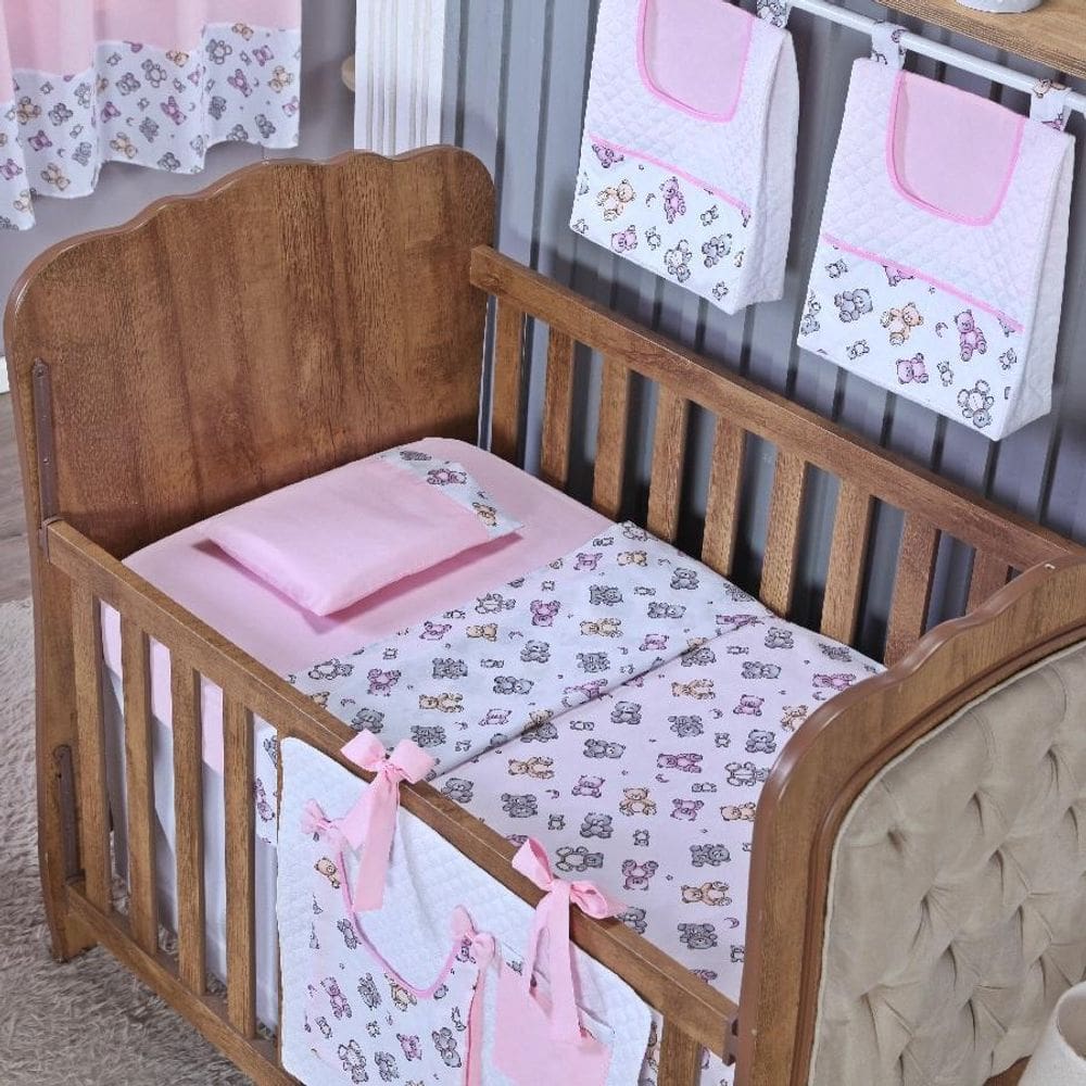Kit Berço Lençol + Fronha Percal Algodão Menino Menina 3