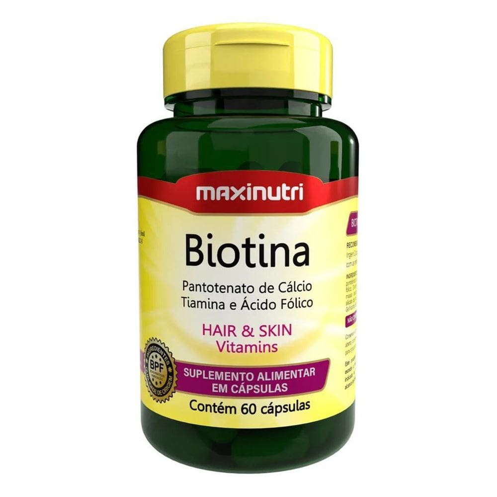 2X Biotina Cabelo Unhas E Vitaminas + Acido Fólico 60 Capsul