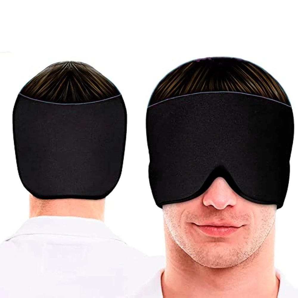 Touca Termica Elastica Alivio Enxaqueca Quente E Frio Preto