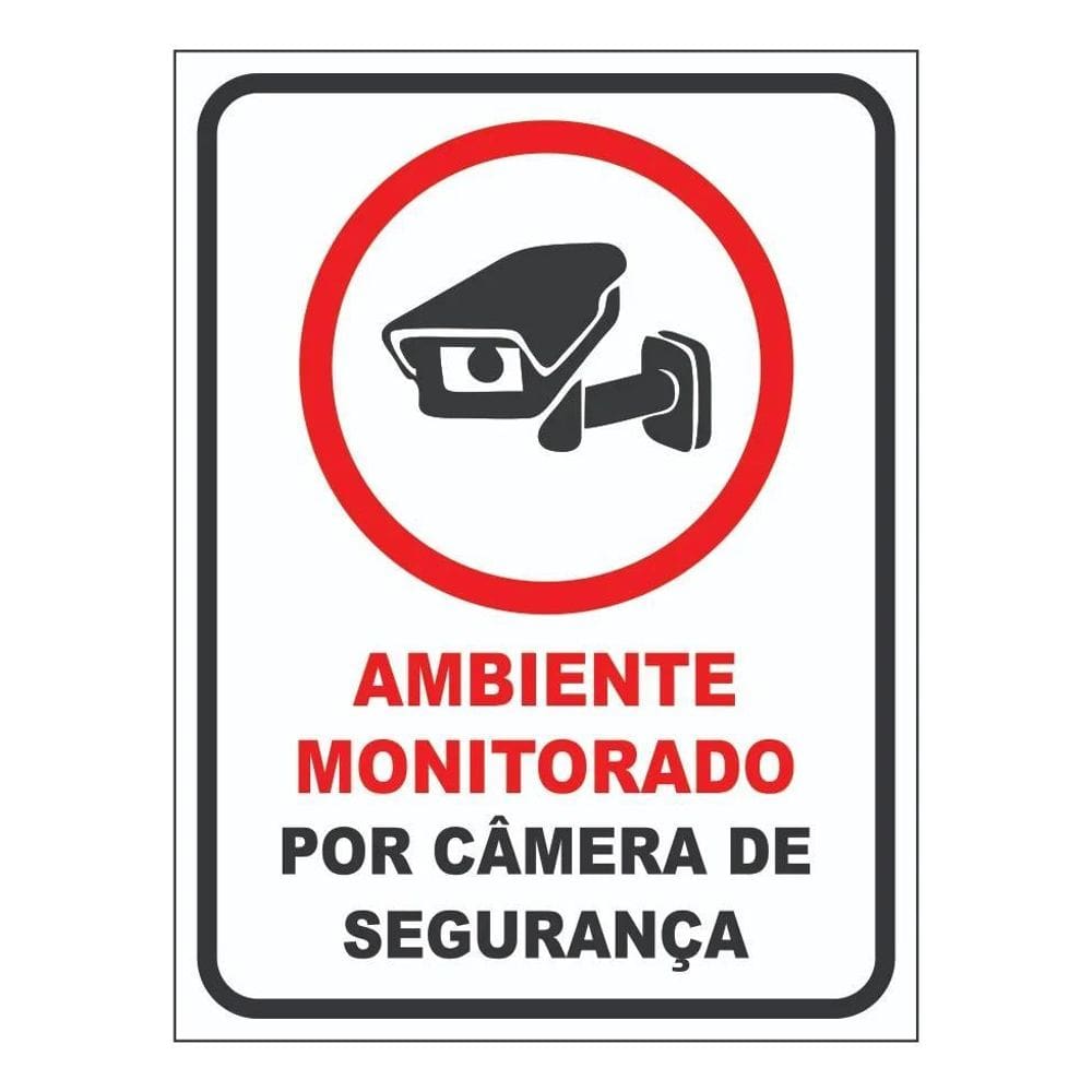 2X Placa Sinalização Ambiente Monitorado Por Câmeras Ps 1Mm