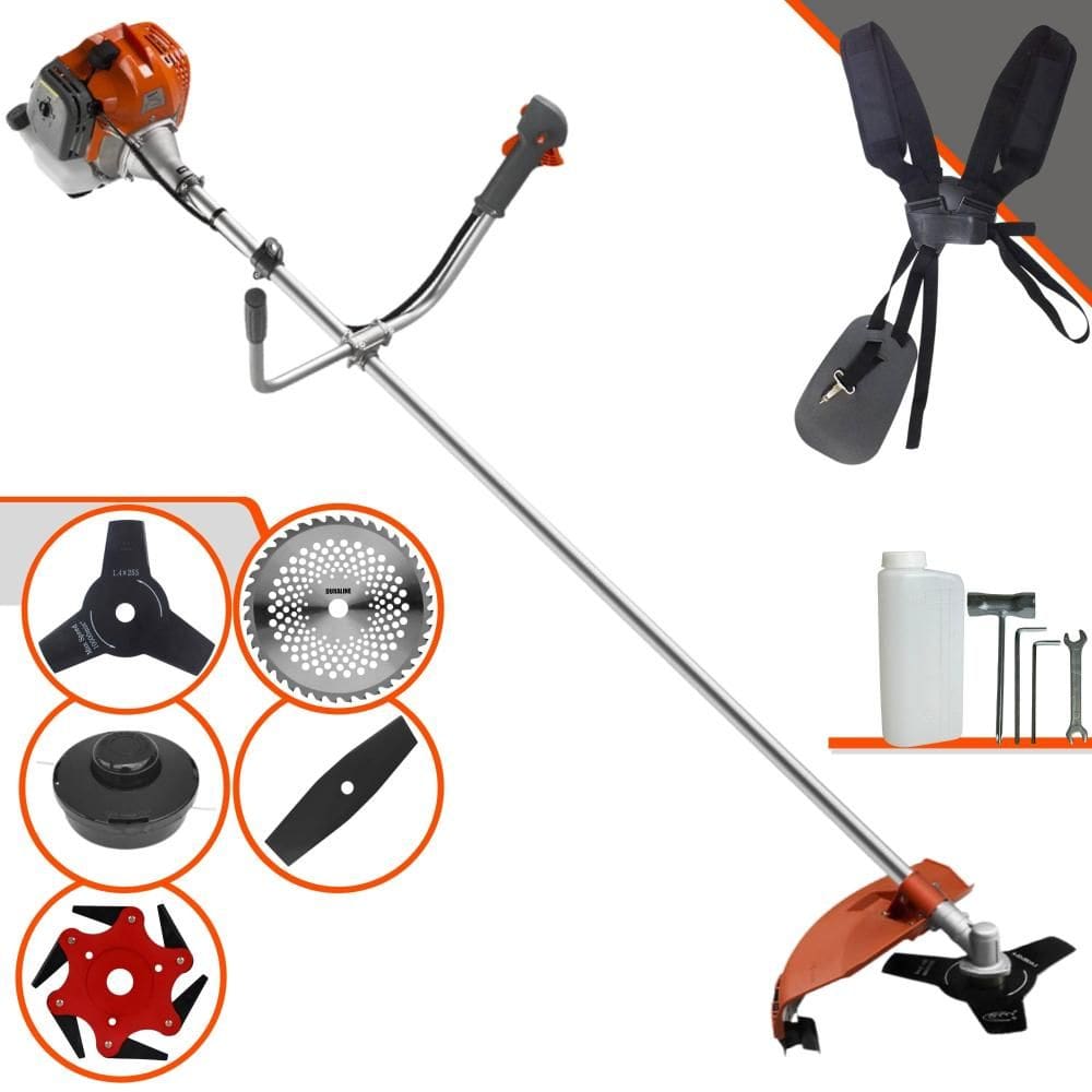 Roçadeira Profissional Tekna RL520ACNTK À Gasolina 2 Tempos 52cc 2HP 9.000rpm Multifuncional Completa Com Carretel de Nylon e 4 Lâminas de Corte