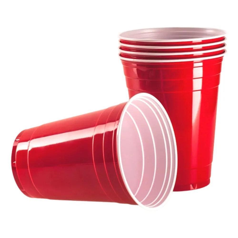 2X 50 Copos Americano Descartável Beer Pong Vermelho Red 440