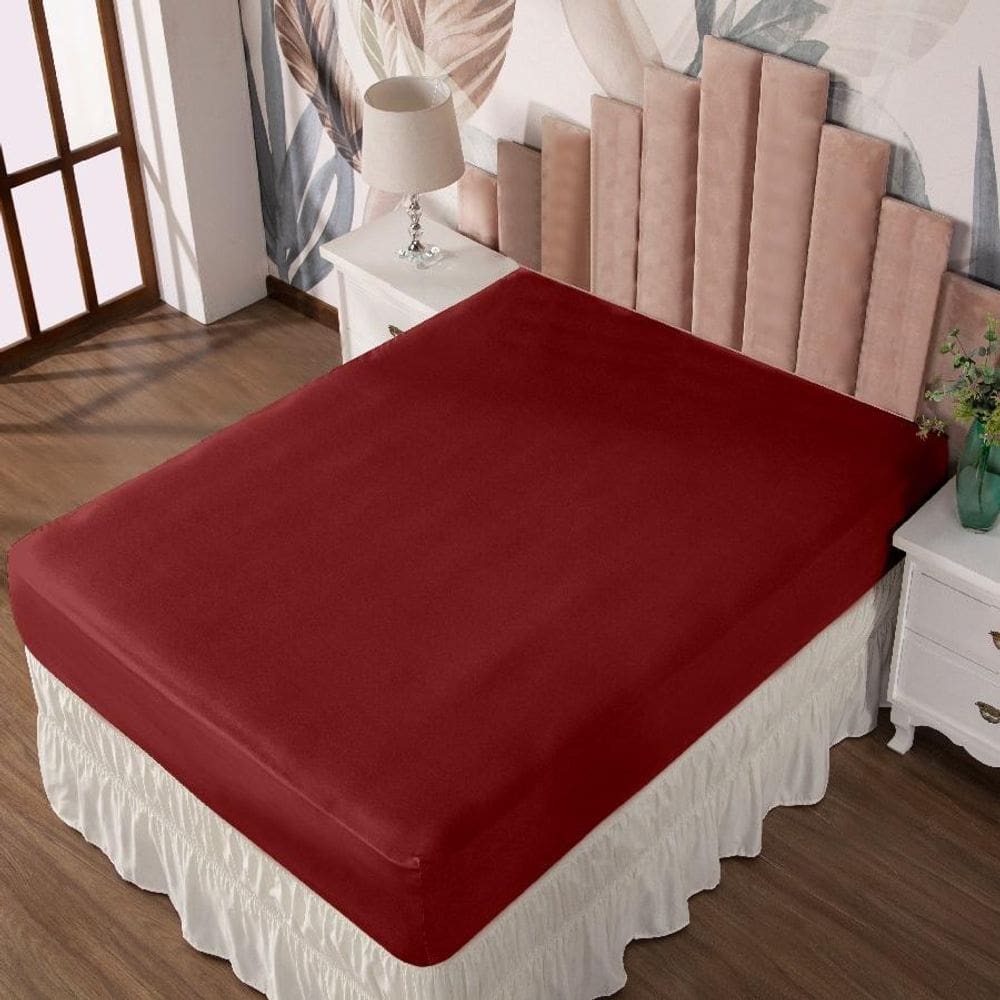 Lençol Solteiro Com Elástico Prático Malha Lisa 1 Peça