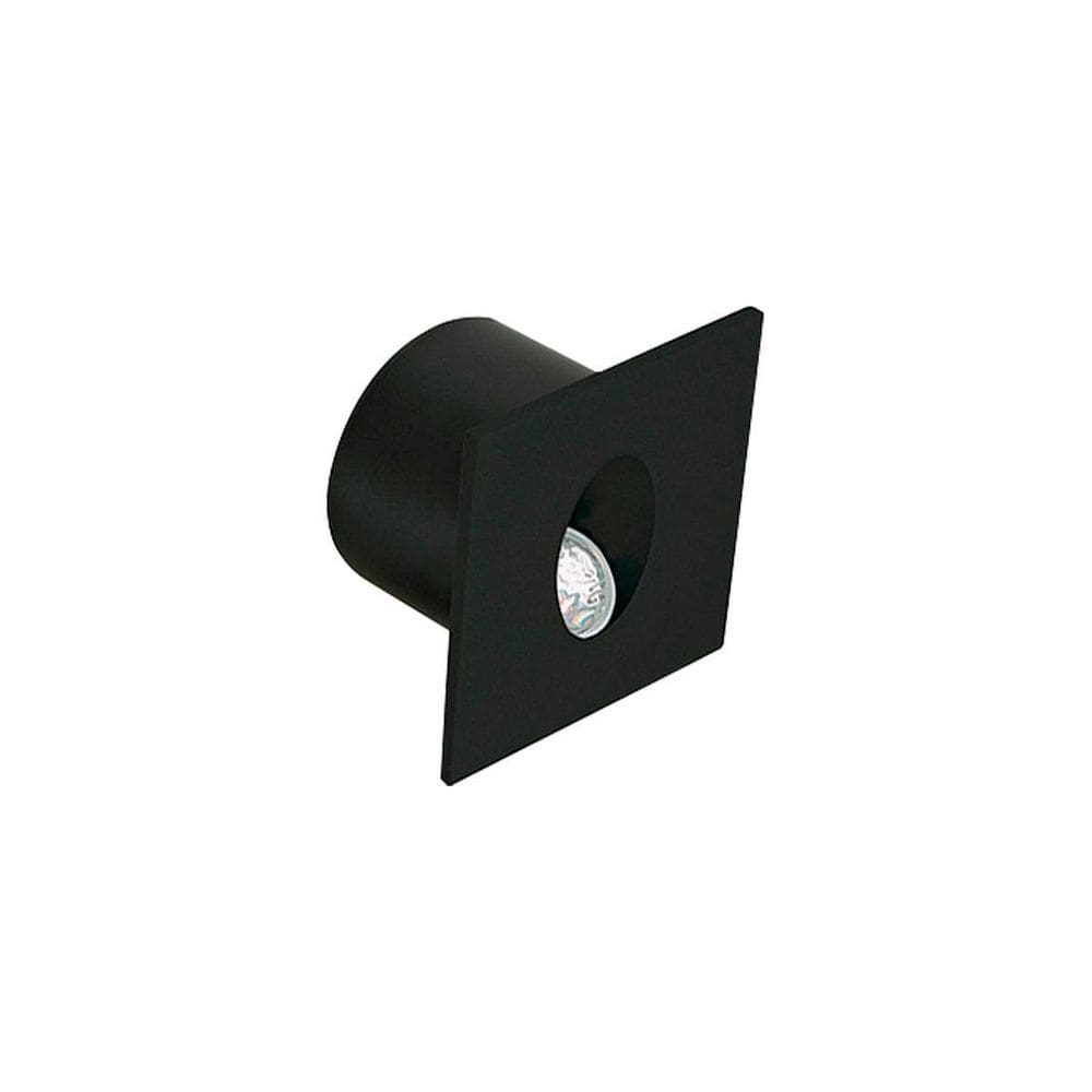 Balizador Parede Embutir Led Luz Quente Preto Escada 3W Ip65