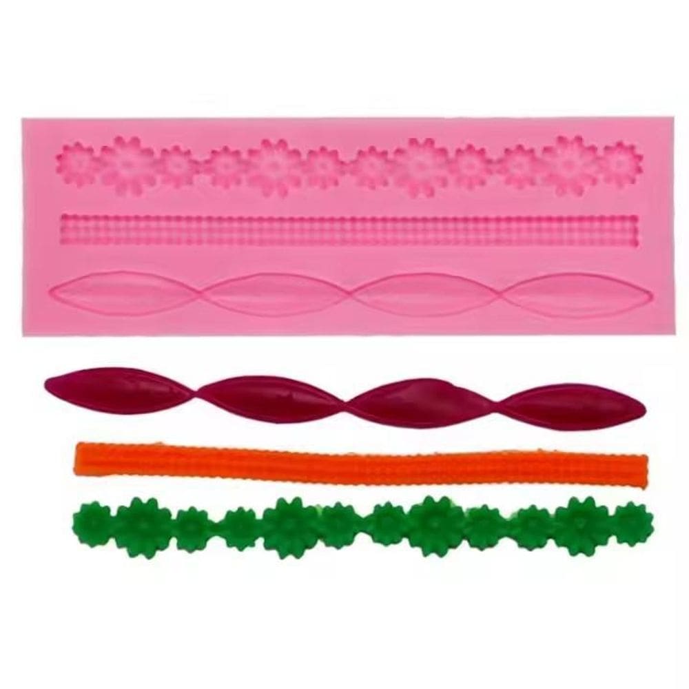 Molde Silicone Decoraçao Enfeite Bolo Flores Renda Fondant