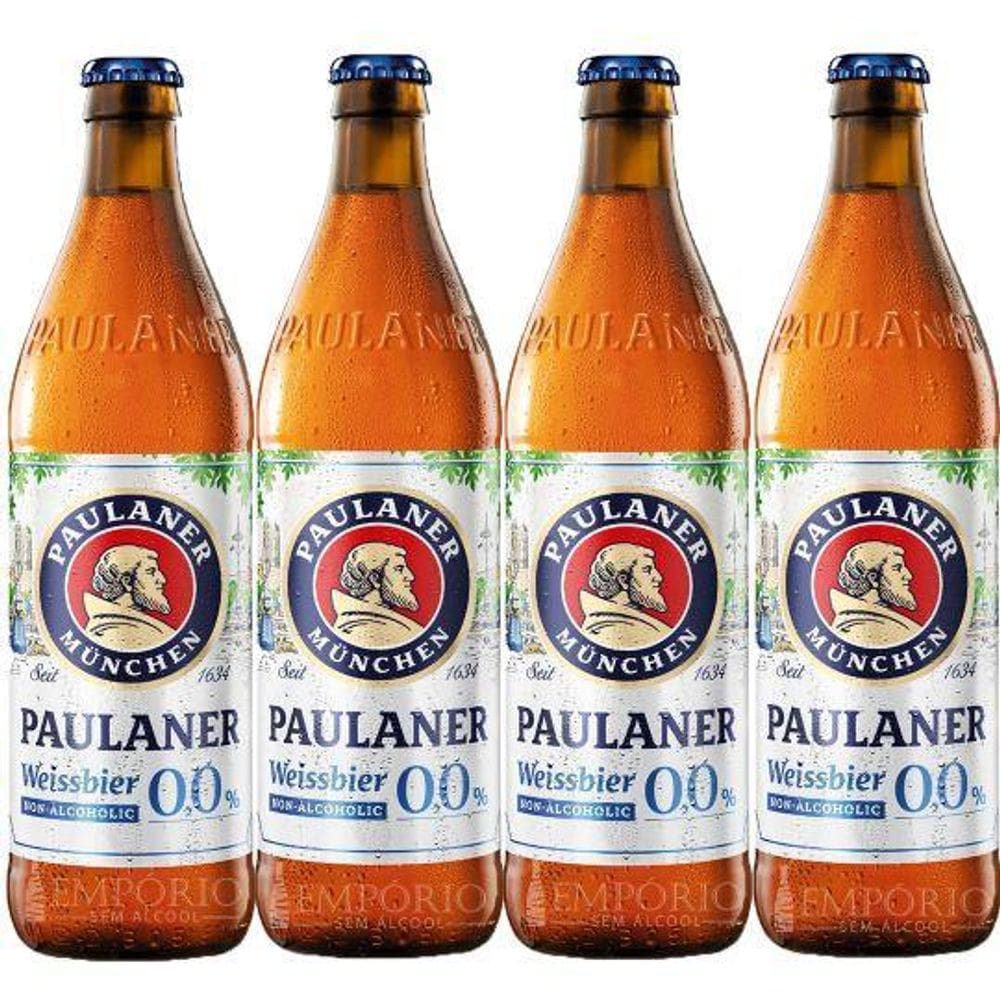 Combo De Cervejas Weiss Paulaner Sem Álcool - 500Ml - 04 Un