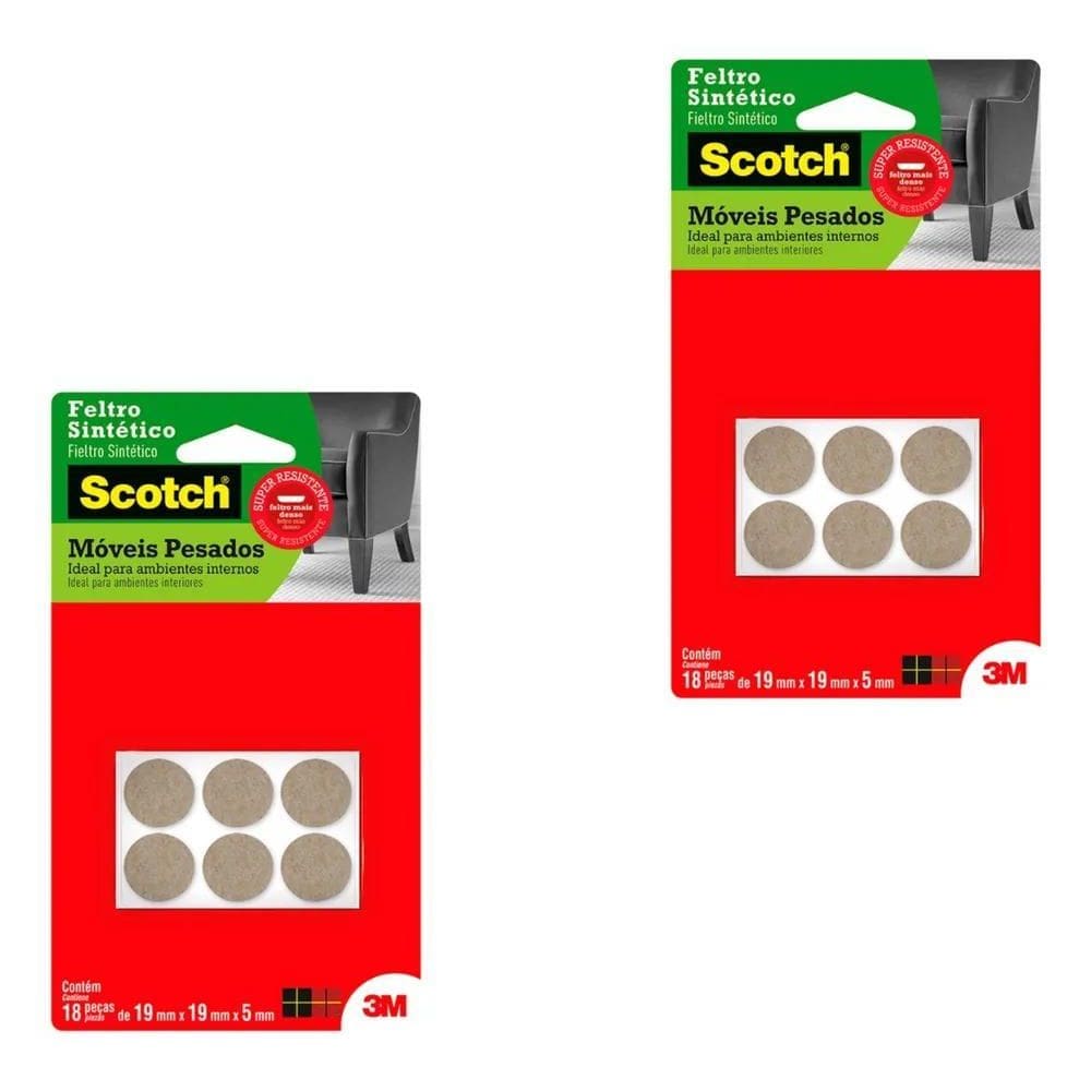 2X Kit 36 Feltro Protetor Adesivo Scotch Moveis Pesado Redon