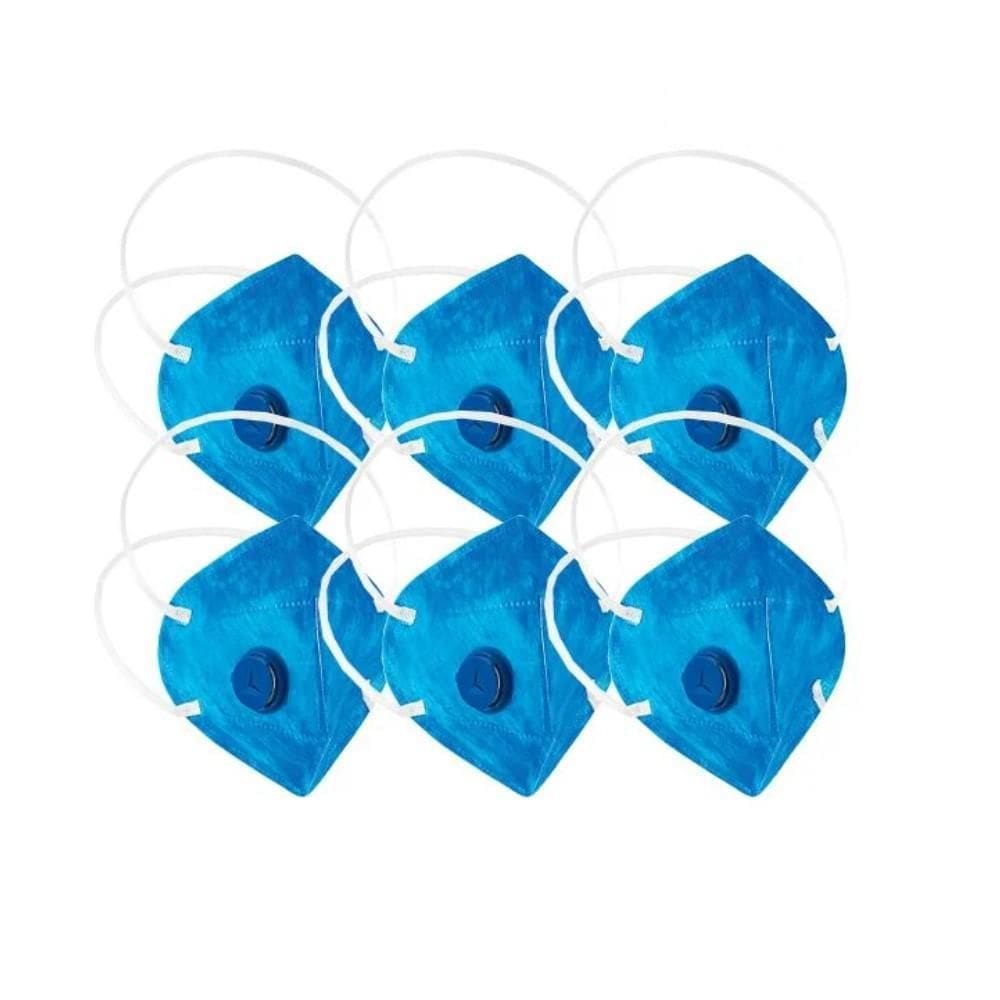 Kit 6 Máscara Respiratória Descartável Pff2 Com Válvula