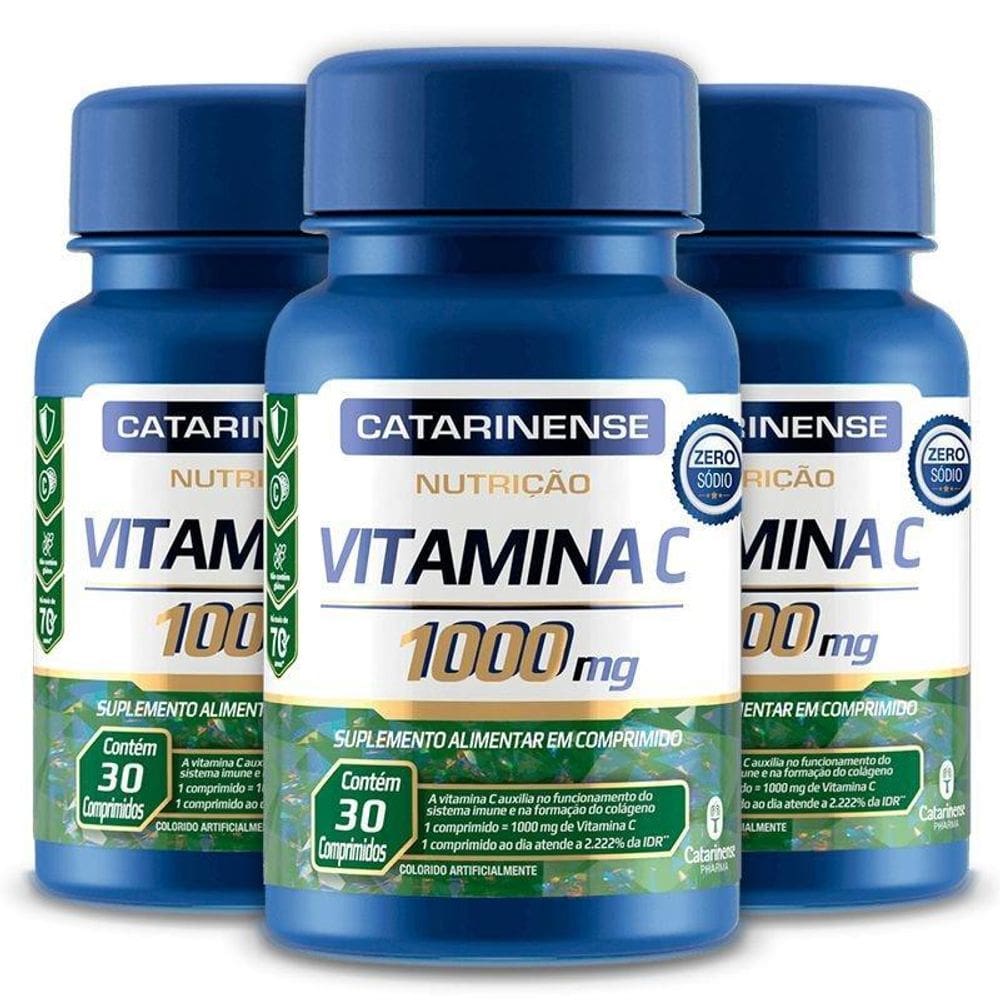 Kit 3 Vitamina C 1000Mg Catarinense Pharma 30 Cápsulas