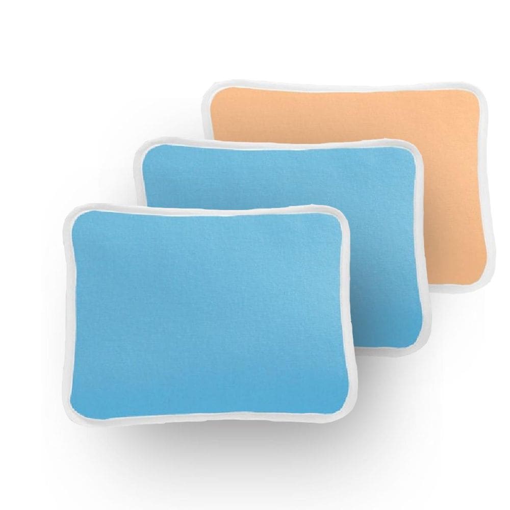 Kit 3 Fronha Lisa Travesseiro Bebê 30X40Cm Azul E Bege