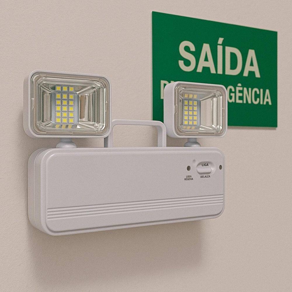 Luminária De Emergência Led Recarregável Para Escolas