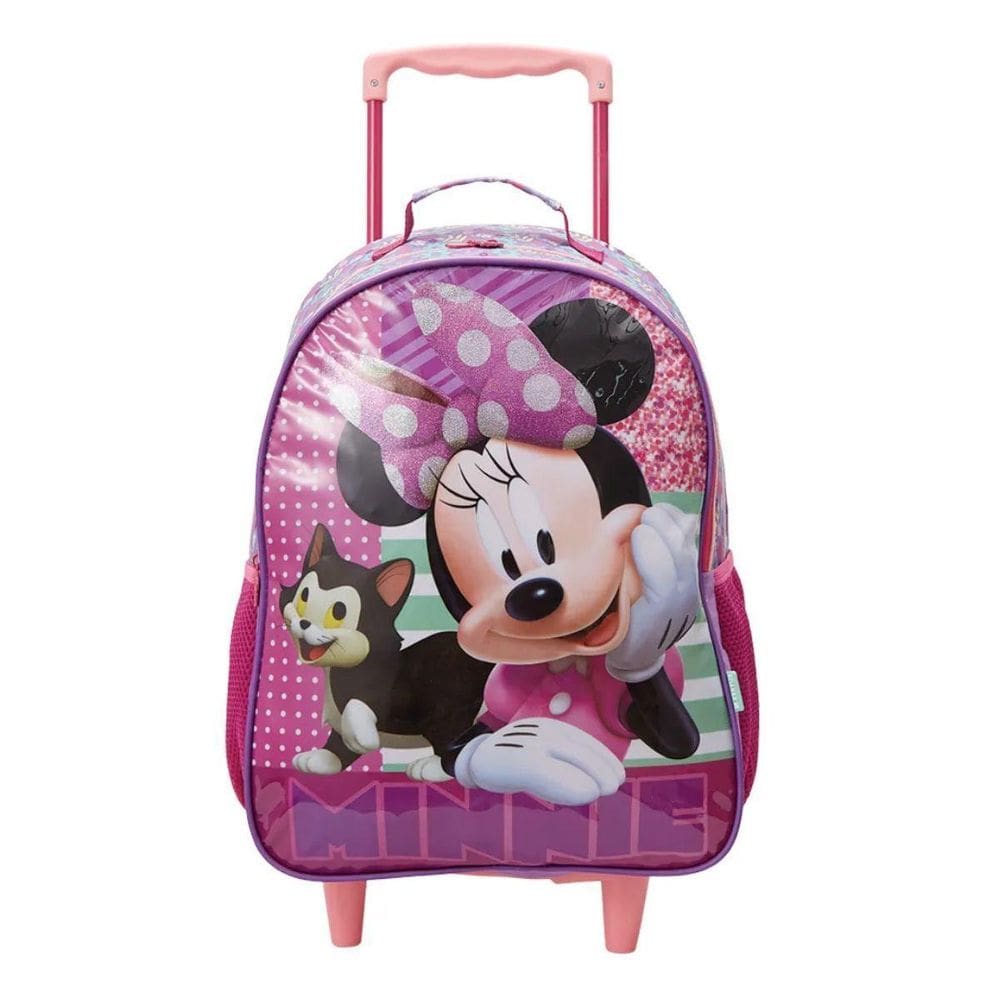 Mochila Com Rodinhas Escolar 14 Minnie E Fígaro Xeryus
