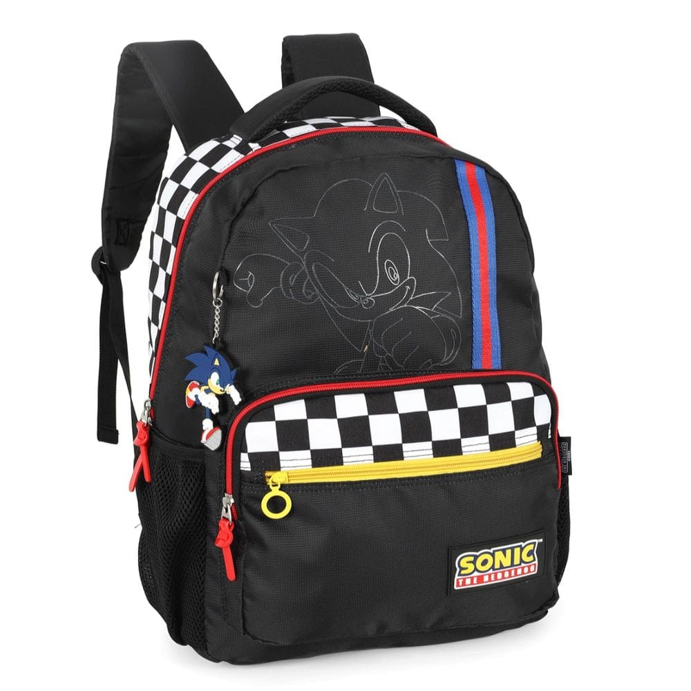 Mochila Sonic Costas Juvenil Escolar Up4you Menino Preto