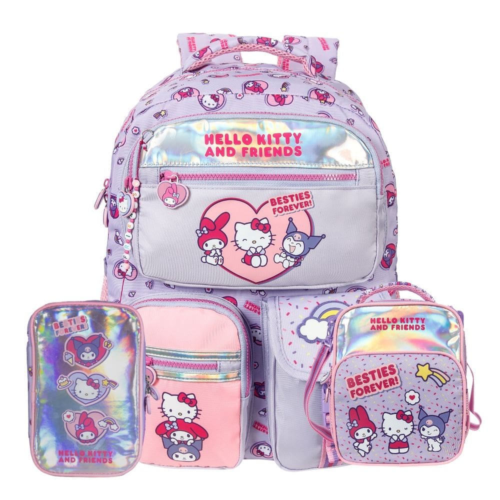 Mochila Costas Hello Kitty and Friends Lancheira Estojo Box
