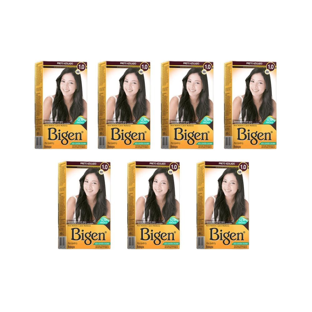 Coloraçao Bigen 59 Preto Azulado - Kit Com 7Un