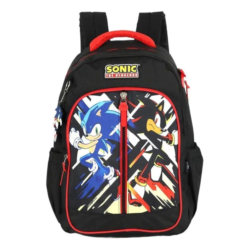 Mochila Escolar Grande Bolsa De Costas Sonic Cor Preto