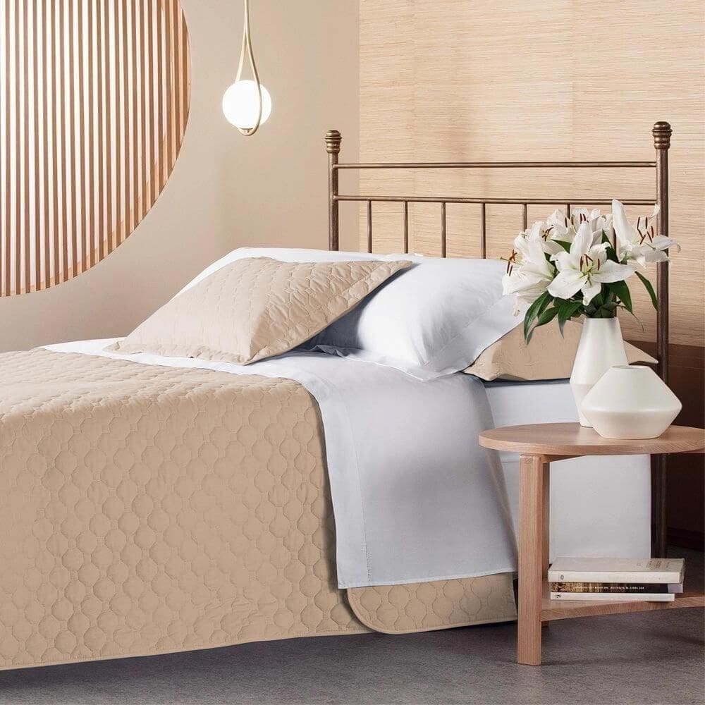 Kit Colcha / Cobre Leito Queen 200 Fios Privilege Andreza