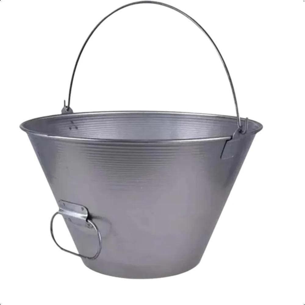 2X Balde Metálico Para Concreto Galvanizado C/Pegador 10 Lit