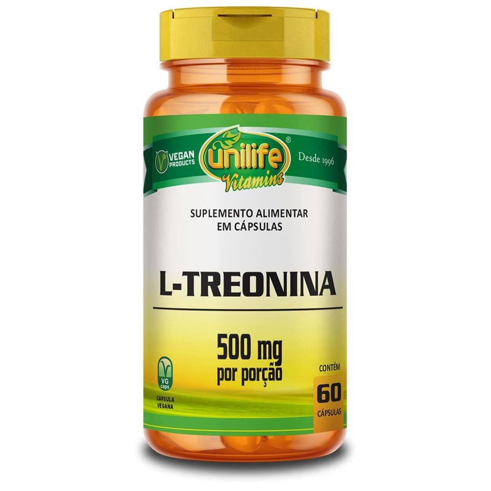 L-Treonina Unilife 500Mg 60 Cápsulas