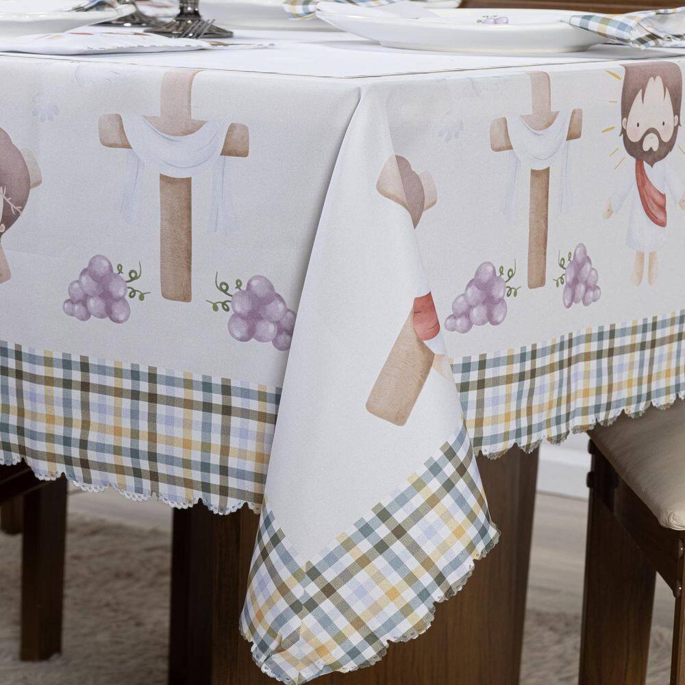 Toalha De Mesa 1,50X1,50 Para 4 Lugares Estampada