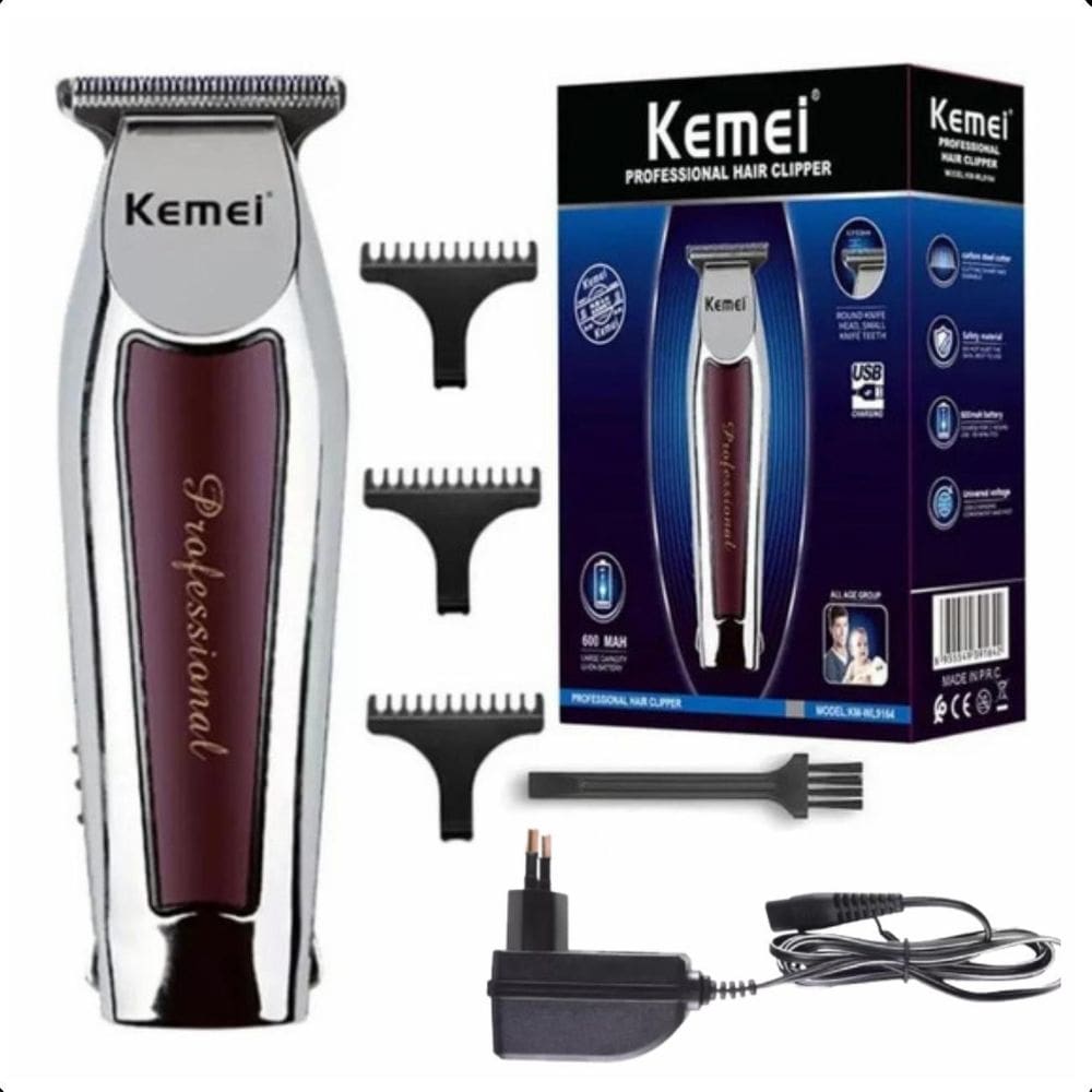 Maquina Kemei Km-9164 Para Cabelo E Barba