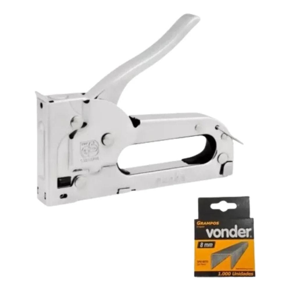 2X Grampeadeira Tapeceiro Manual Madeira Forro Pvc 1000 Gram