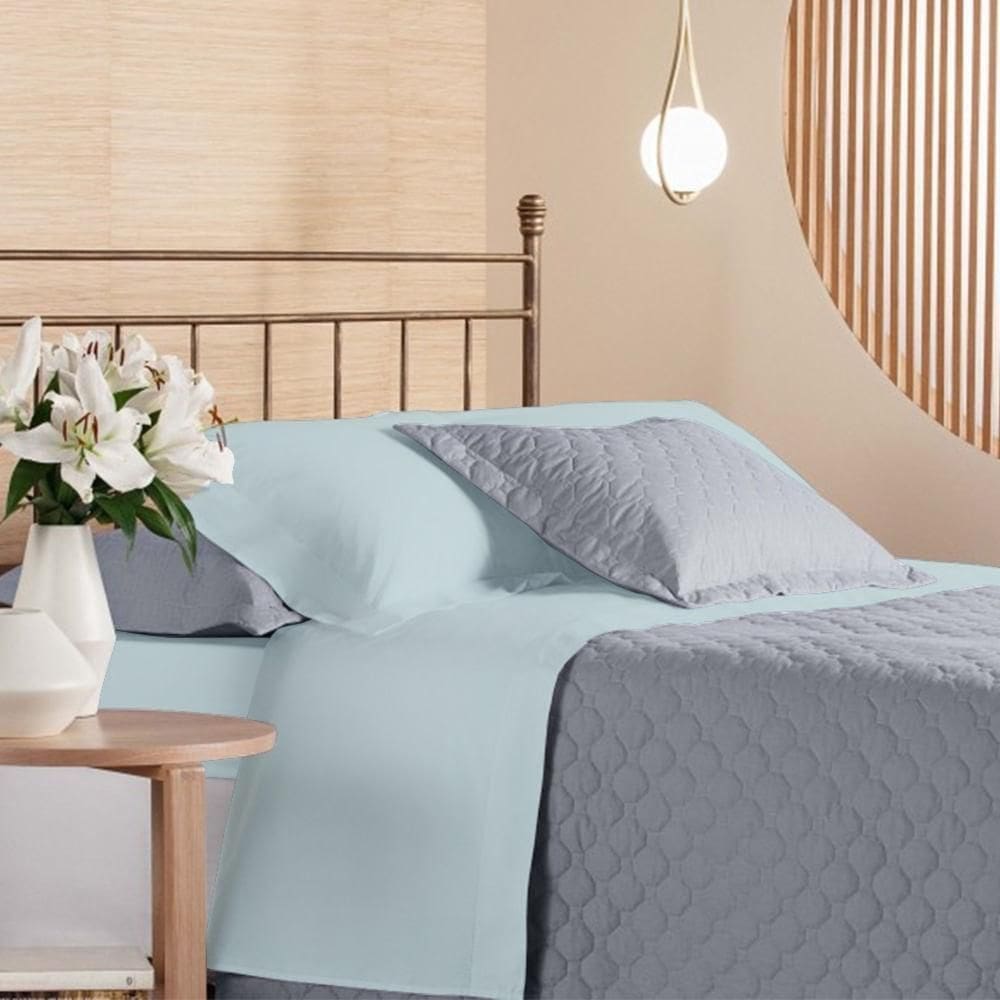 Jogo Cama Solteiro King 200 Fios Privilege Andreza Verde