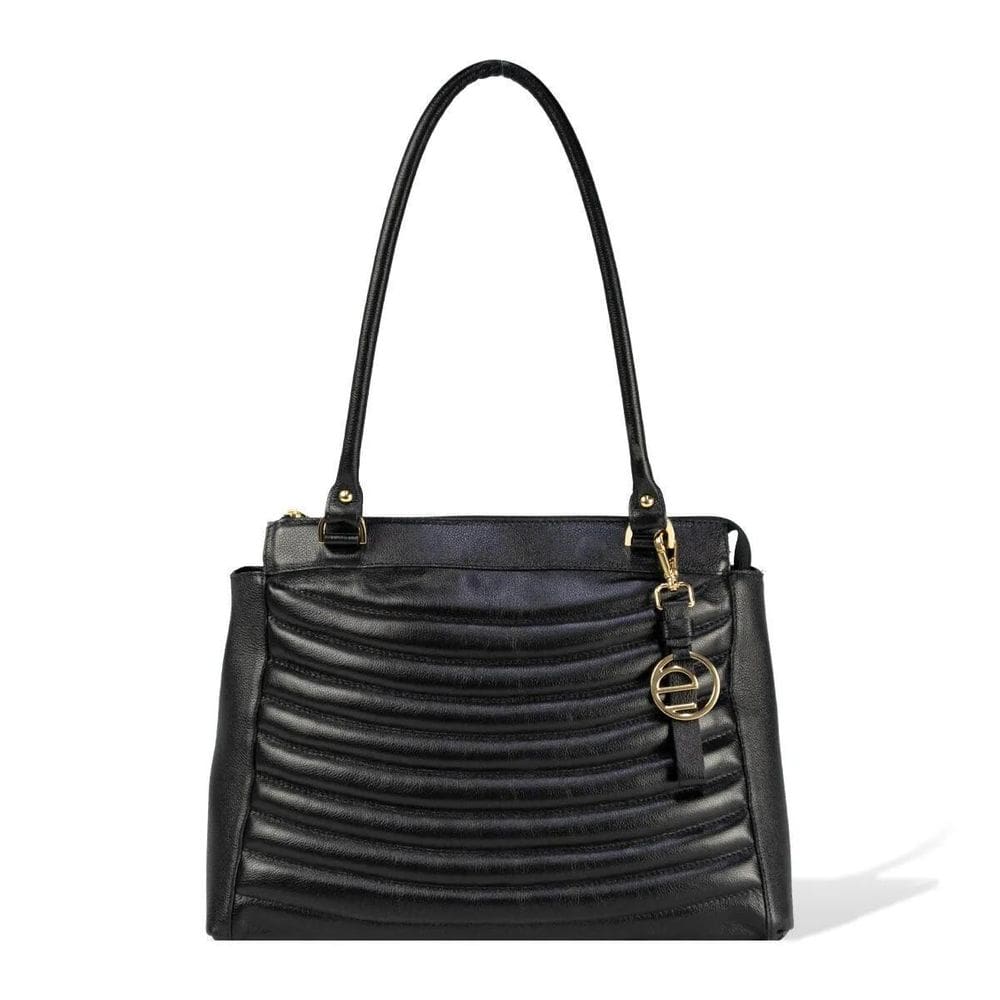 Bolsa Couro Ombro Tote Matelasse Preto