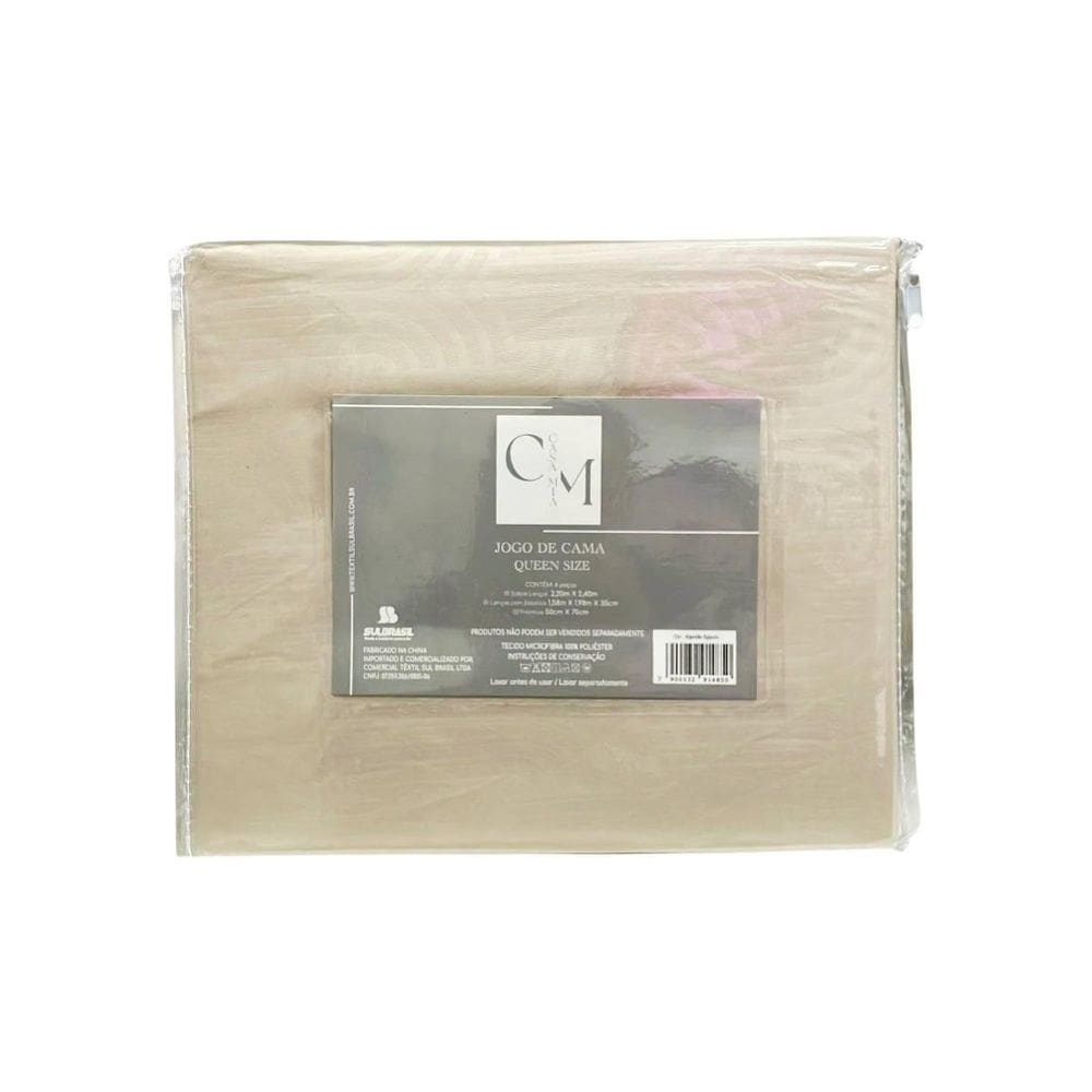 Jogo Cama Casal Acetinado 4 Peças Embossed Admirare Egípcio