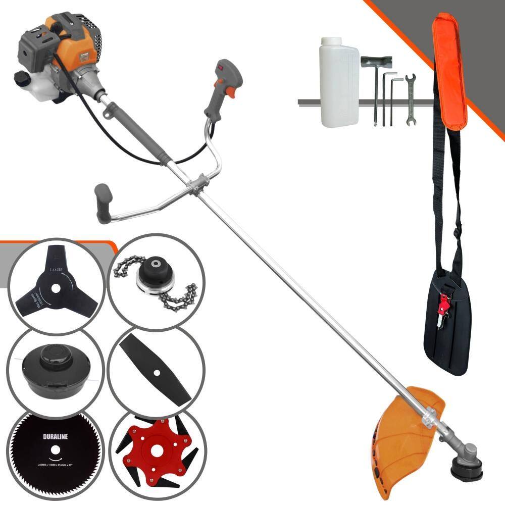 Roçadeira Multifuncional Tekna RL430P À Gasolina 2T 43cc Com Carretel + Faca 2 Pontas + Faca 3 Pontas + Faca 6 Pontas + Faca 80 Dentes + Trimmer