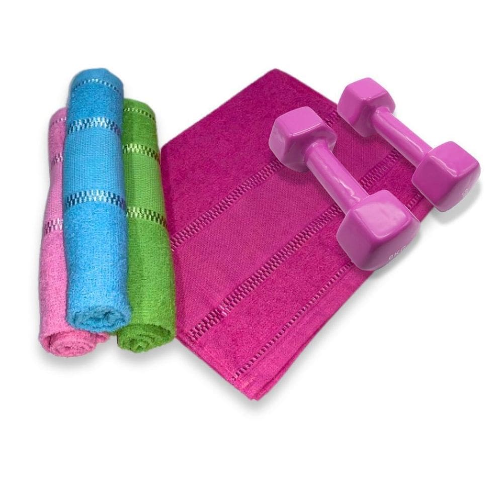 Kit 10 Toalhas Fitness Academia Sports Slim Felpuda