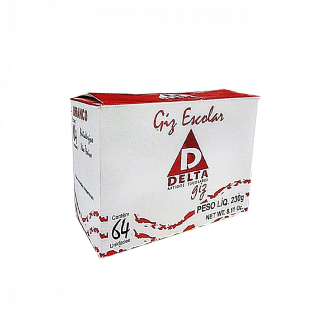 Giz Escolar Comum Branco Caixa Com 64 Unidades