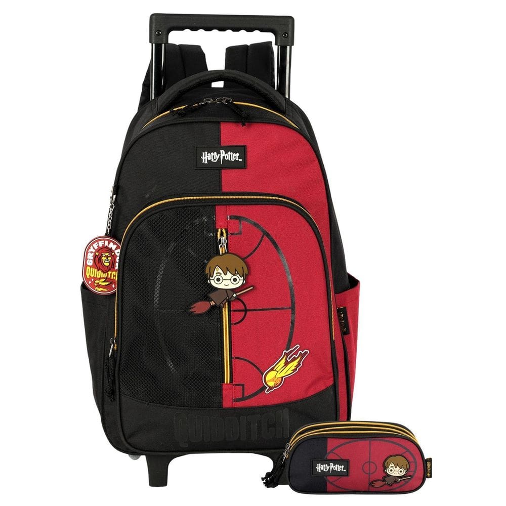 Kit Escolar Harry Potter Mochila Rodas + Estojo Triplo Luxo