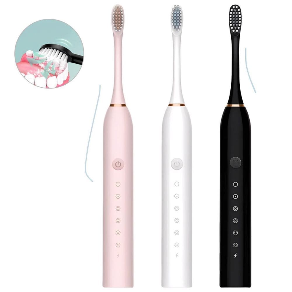 Escova Elétrica De Dente Usb Ultra Sônica Com Refis Reserva