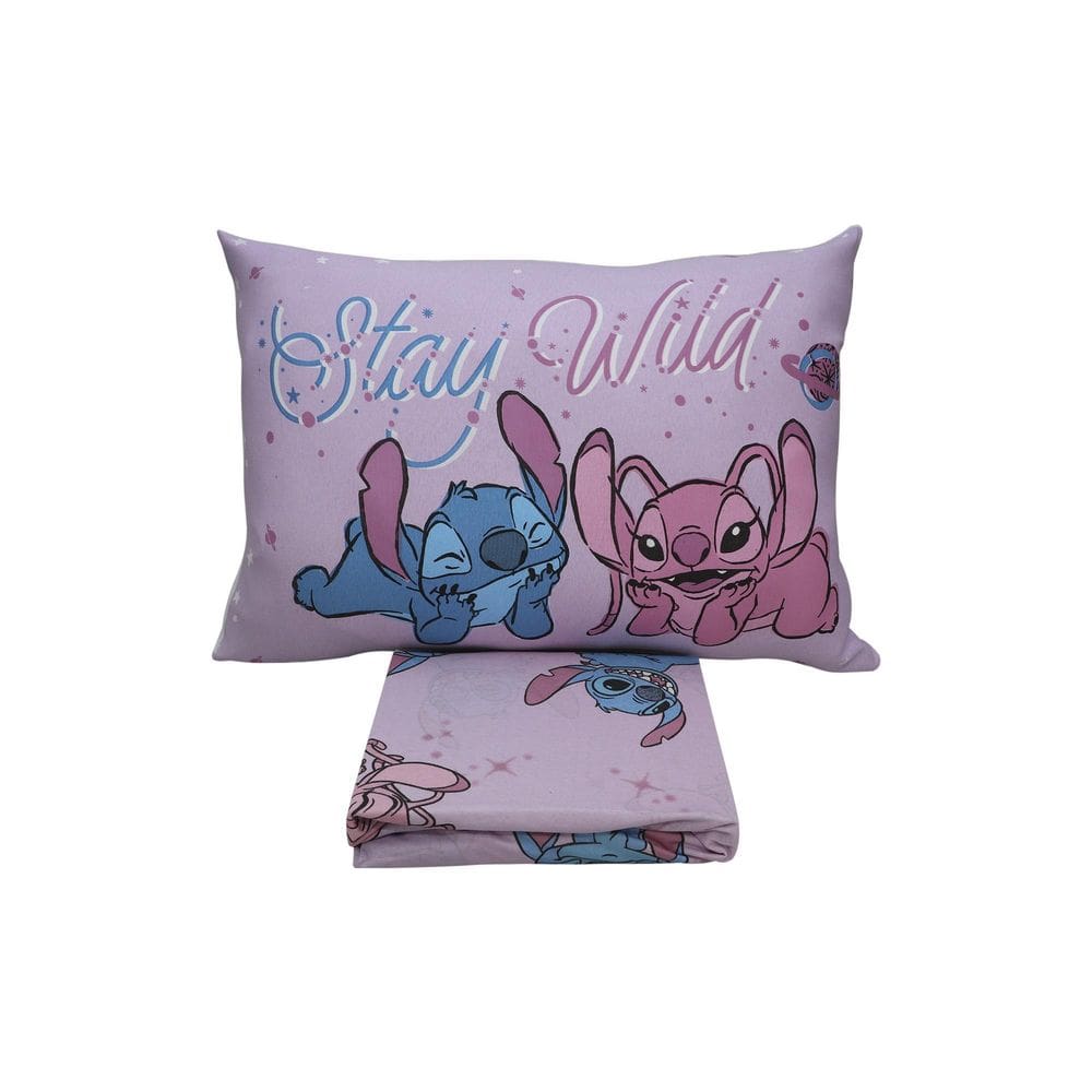 Jogo Cama Stitch Love 2 Peças Com Elástico Solteiro Algodão