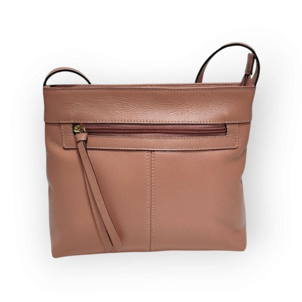 Bolsa Transversal Feminina Em Couro Rosa