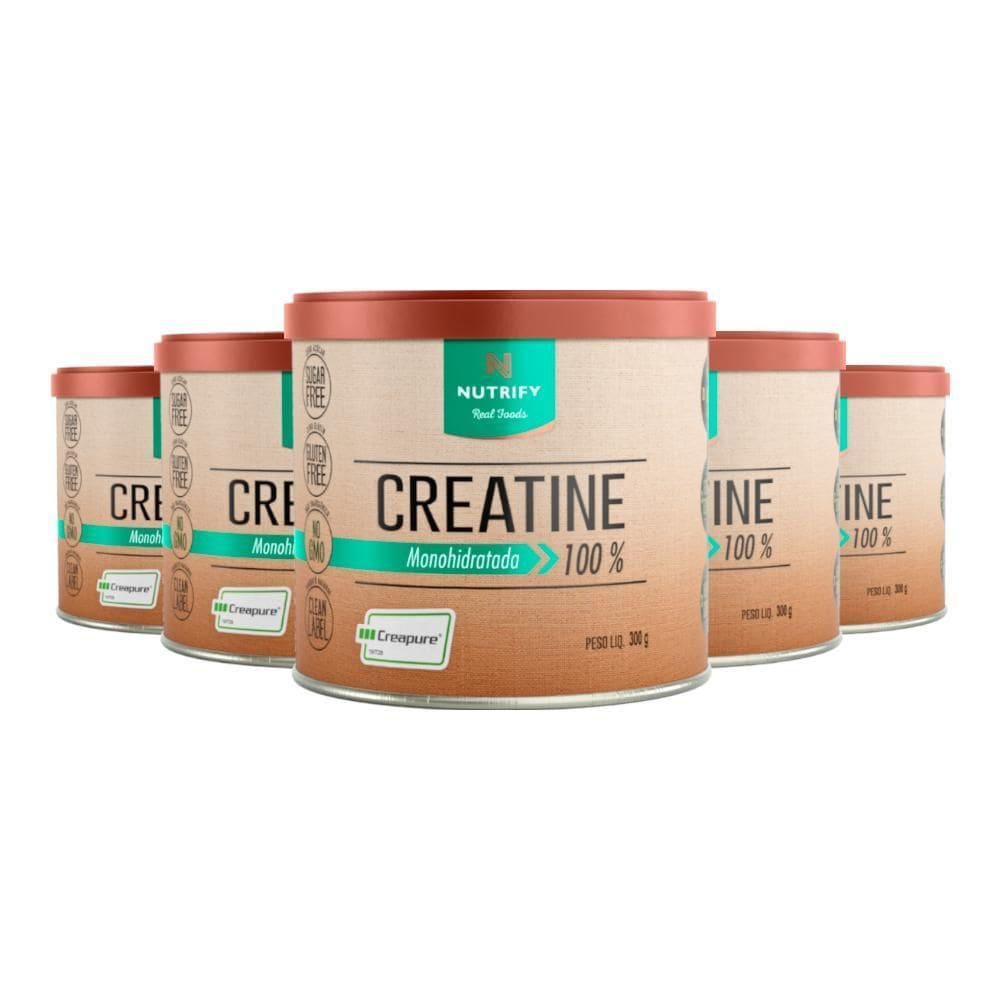 Kit 5 Creatine Creatina Monohidratada Nutrify 300G